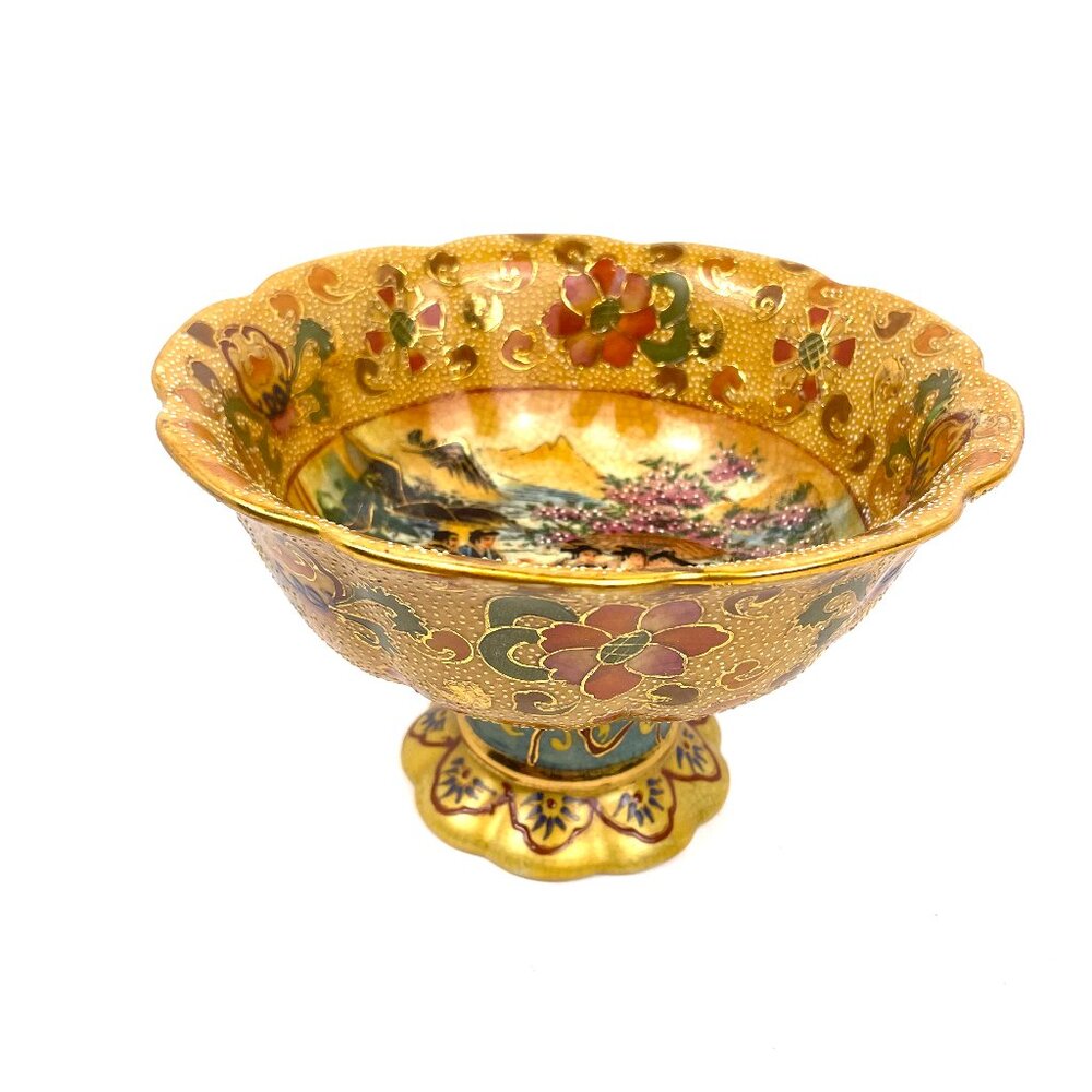 Antique Chinese Porcelain Bowl with Hand Painted Scenes From Social Life 8 *5 in